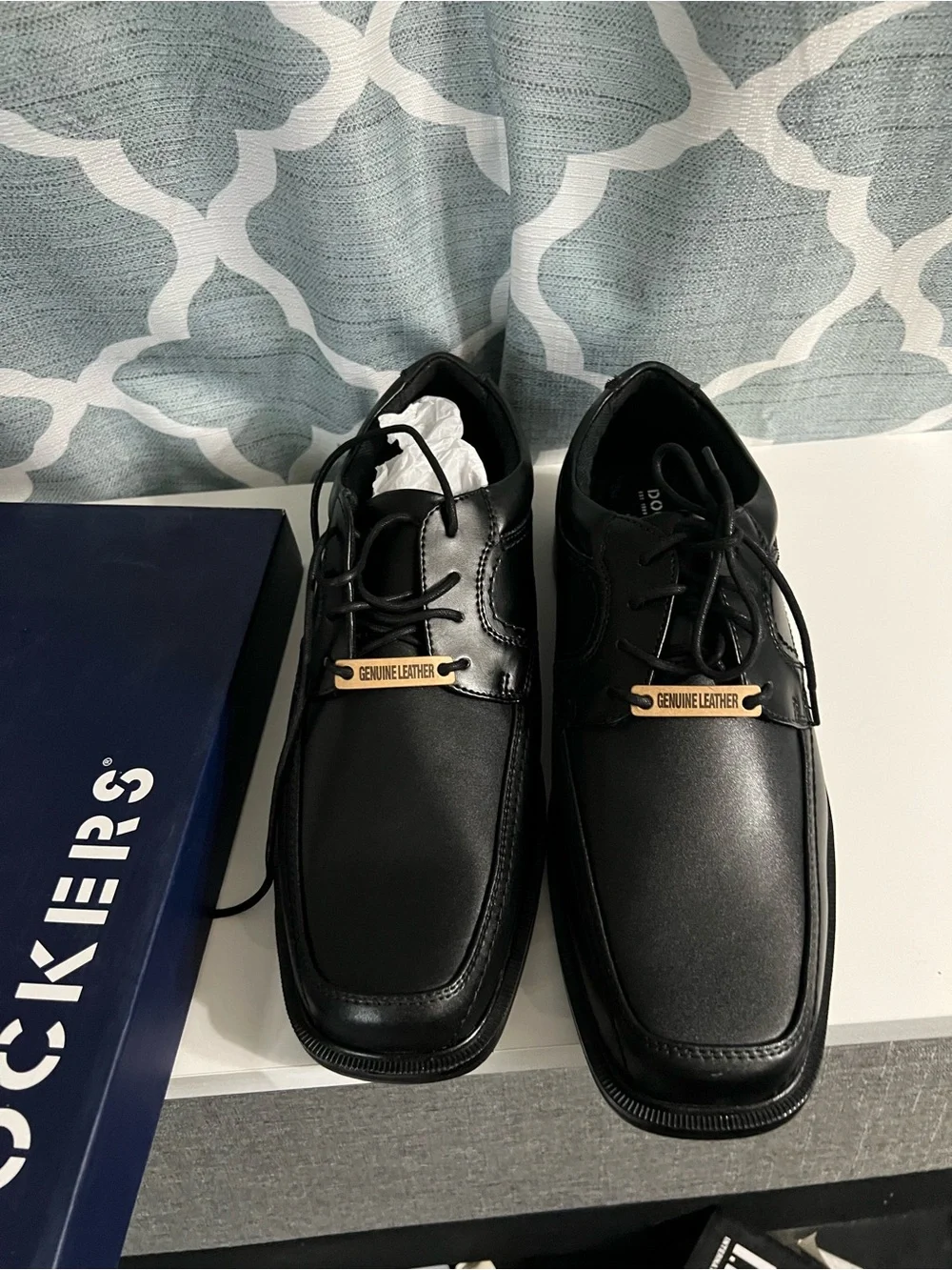 Dockers Men's leather Black Lace-Up Oxford Derbys
